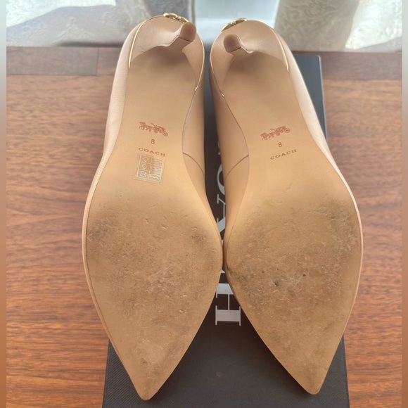 Wiley leather Coach pumps size 8 nude tan camel - Picture 8 of 14